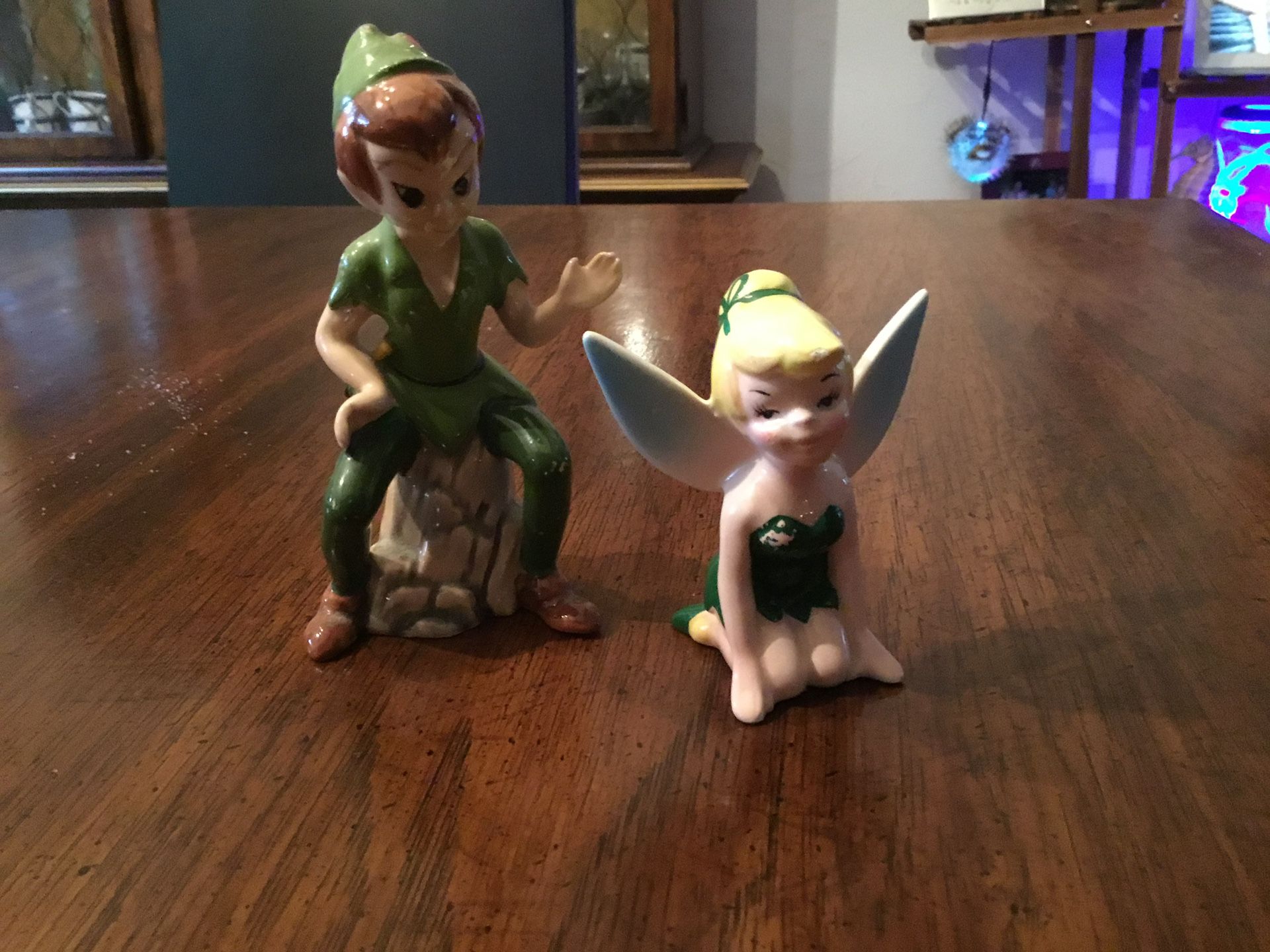 Disney, Peter Pan, And Tinker Bell Ceramic Figures