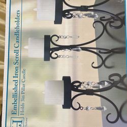 Hearthstone Iron Candle Holders Trio New