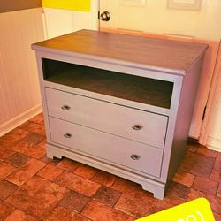 PRICE REDUCED - Grey Two Drawer Dresser