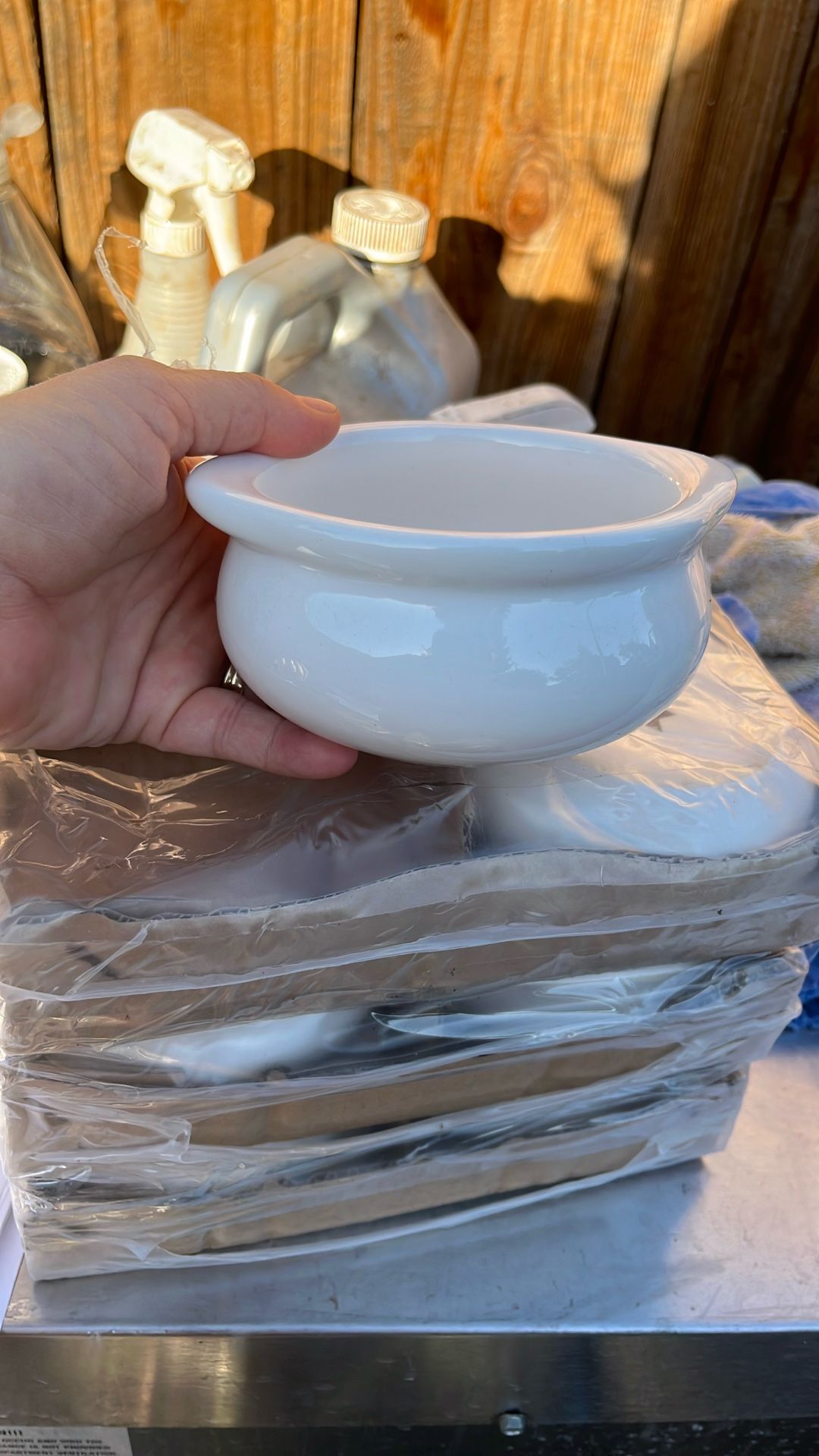 Tuxton Porcelain White Onion Soup Crock- Set Of 12