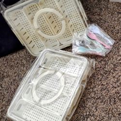 2 Pcs 4 Compartments Snack Box Container