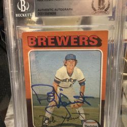 1975 Topps Robin Yount #223 RC Autographed Beckett