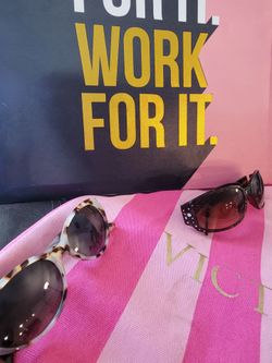 Two Pairs of Women's Sunglasses &Victoria's Secret Beach Tote
