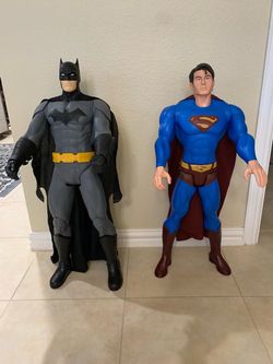 Large Batman and Superman Action Figures Set