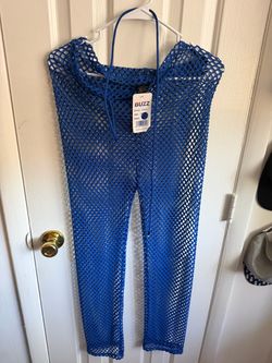 Buzz Blue Fishnet Leggings