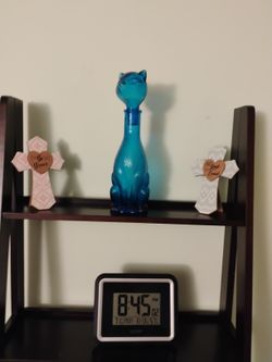 Vintage Blue Cat Decanter 