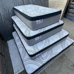 Queen Size Mattress Pillow Top 12” Thick. Brand New Mattress. All Sizes Available. Same Day Delivery