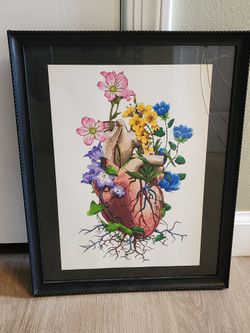 Floral Heart Anatomy With Frame
