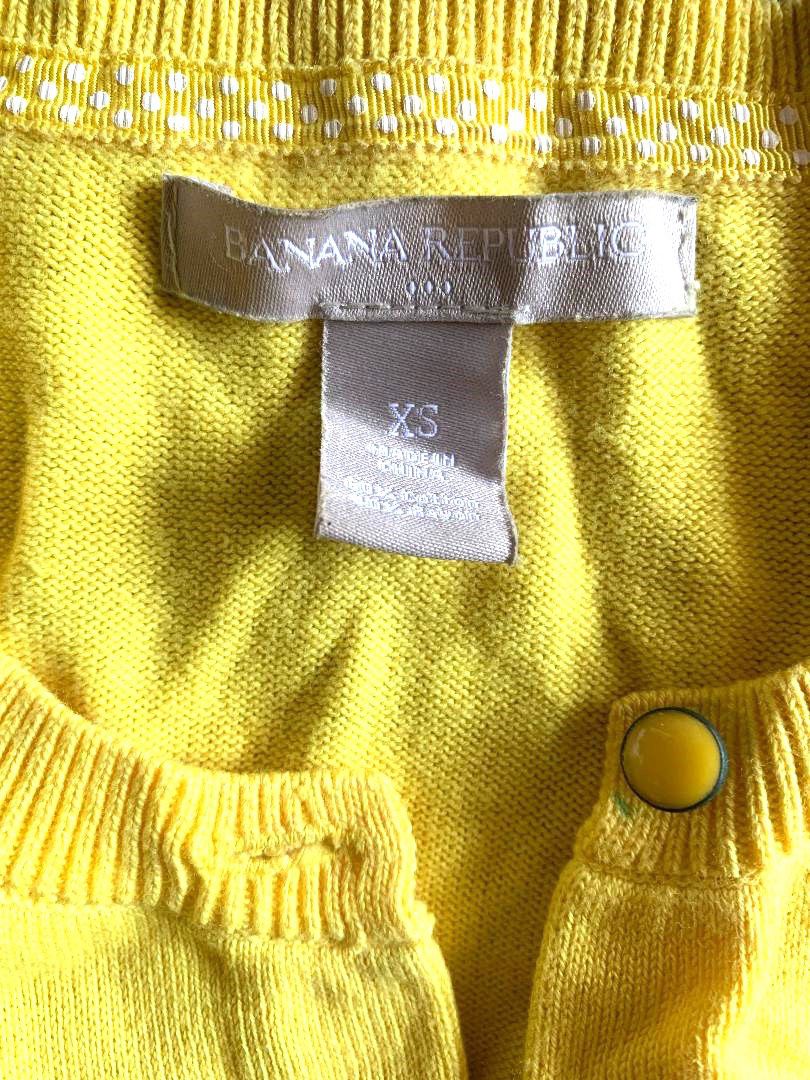 Banana Republic Womens Cardigan Yellow Button down Long Sleeve Sweater XS
