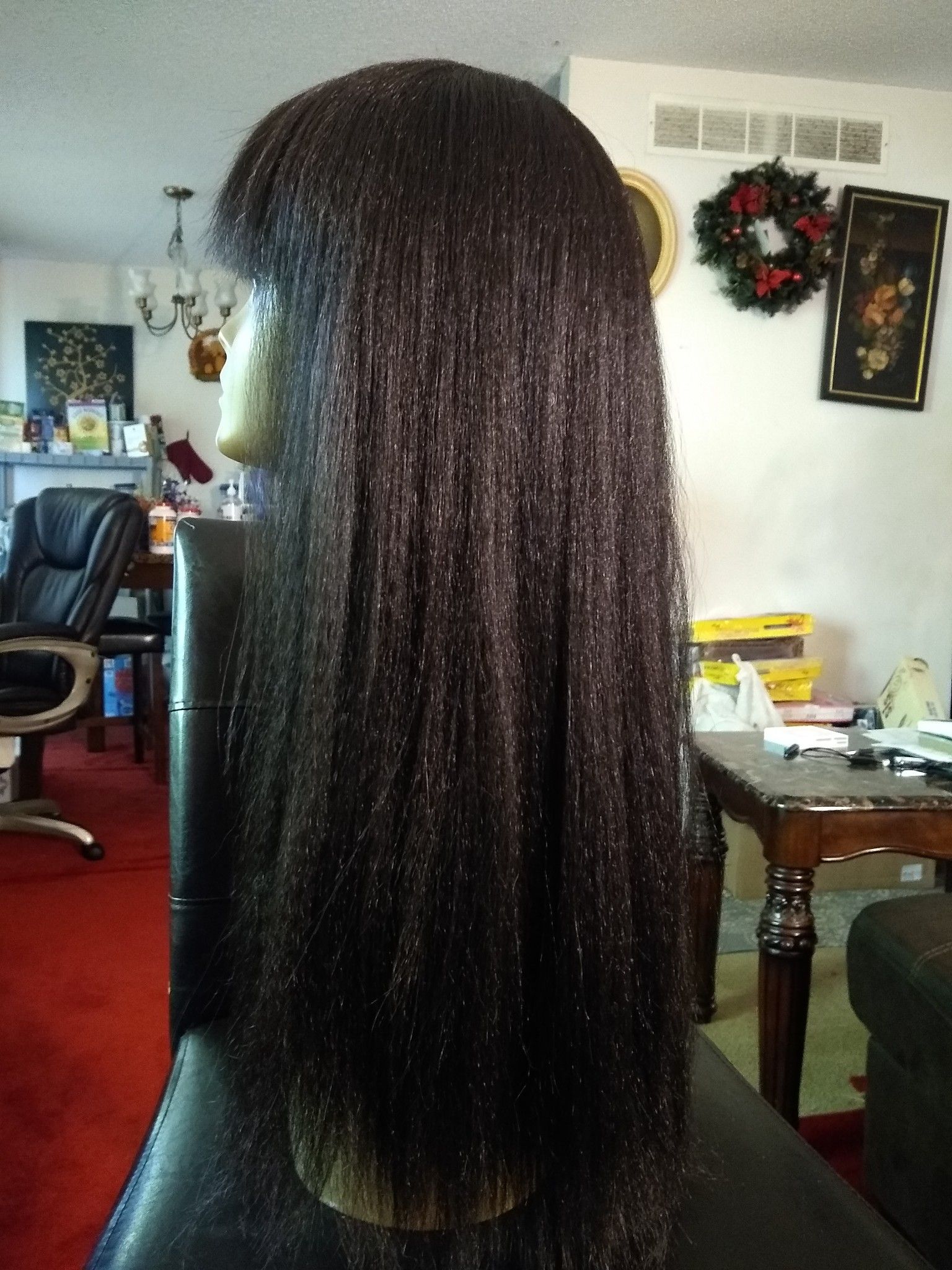 Human hair blend wig