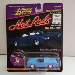 Johnny Lightning Hot Rods Collect #29 Bad Bird Light Blue 1/64 New Convertible 