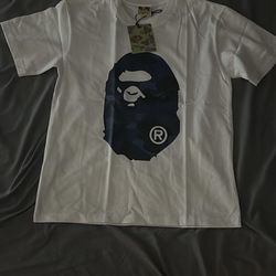 BAPE white blue camo tee