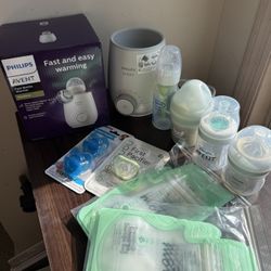Philips Avent Bottle Warmer + NEW Bottles + Milk Bags Bundle