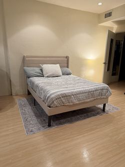 Queen/Full Size Bed Frame with Headboard and Mattress Bundle