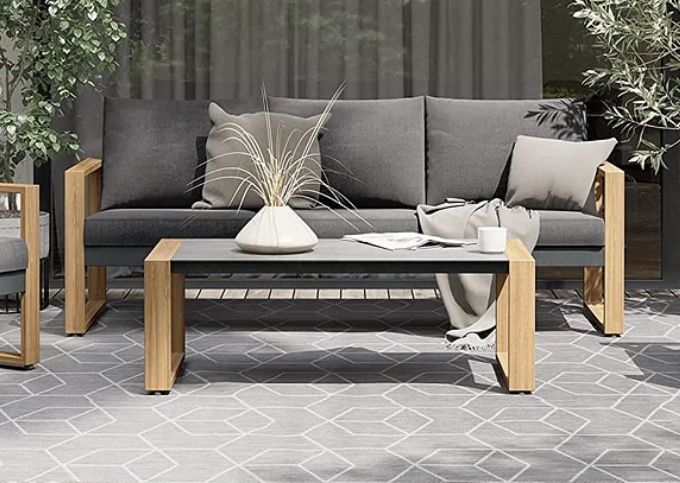 3 Seat Outdoor Sofa Dimensions: 79.5“W x 30