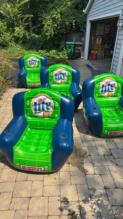 Miller Lite Adult Inflatable Chairs, set of 4