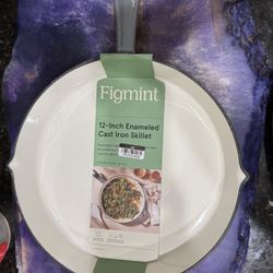 Figmint 12-inch Enameled Cast Iron Skillet