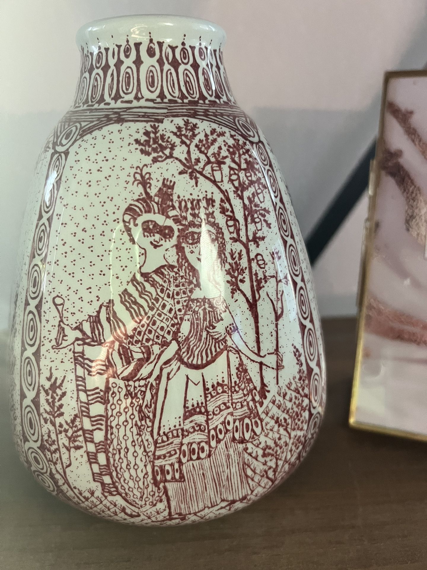 Antique Bjorn Winblad Nymolle perfume bottle flask  And Vase