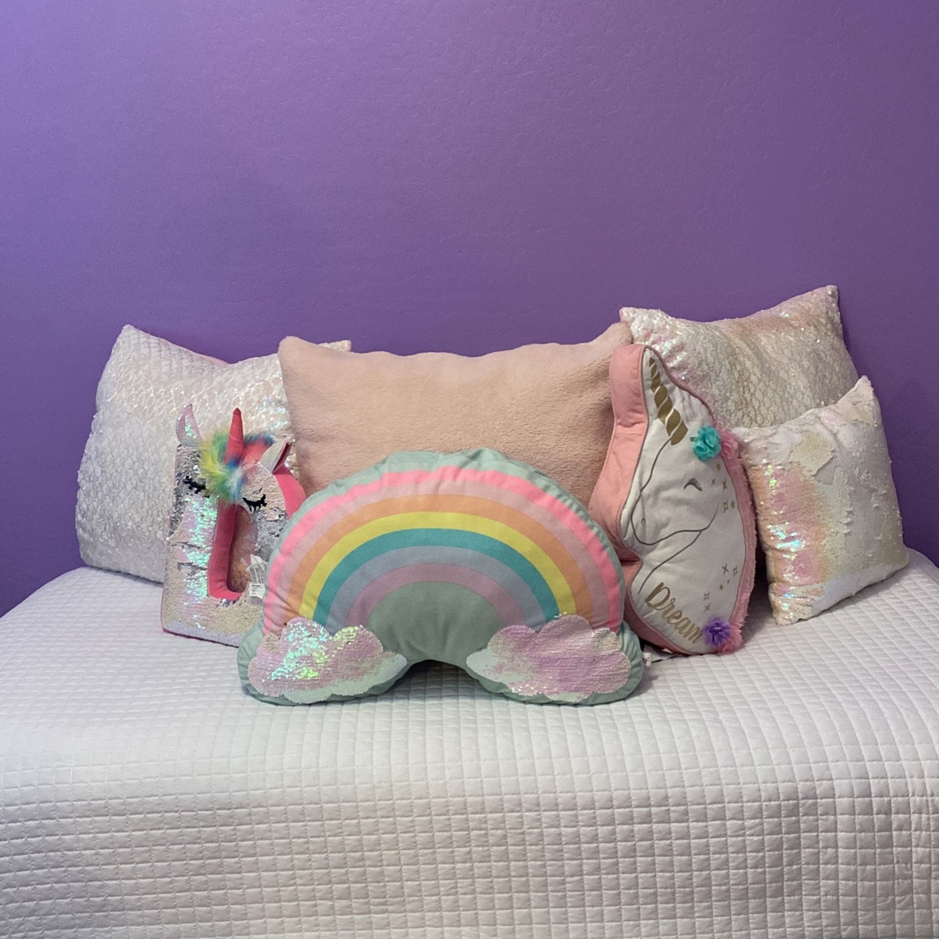 Girls Room Decor Pillows And Pictures Stoney Clover Rainbow Unicorns 