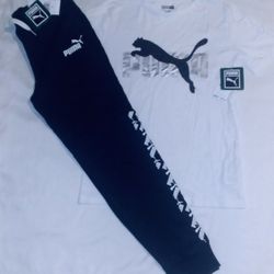 Puma Boys Youth 2pc Jogger Bottoms & Tee Set - Medium 