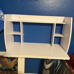 White floating desk