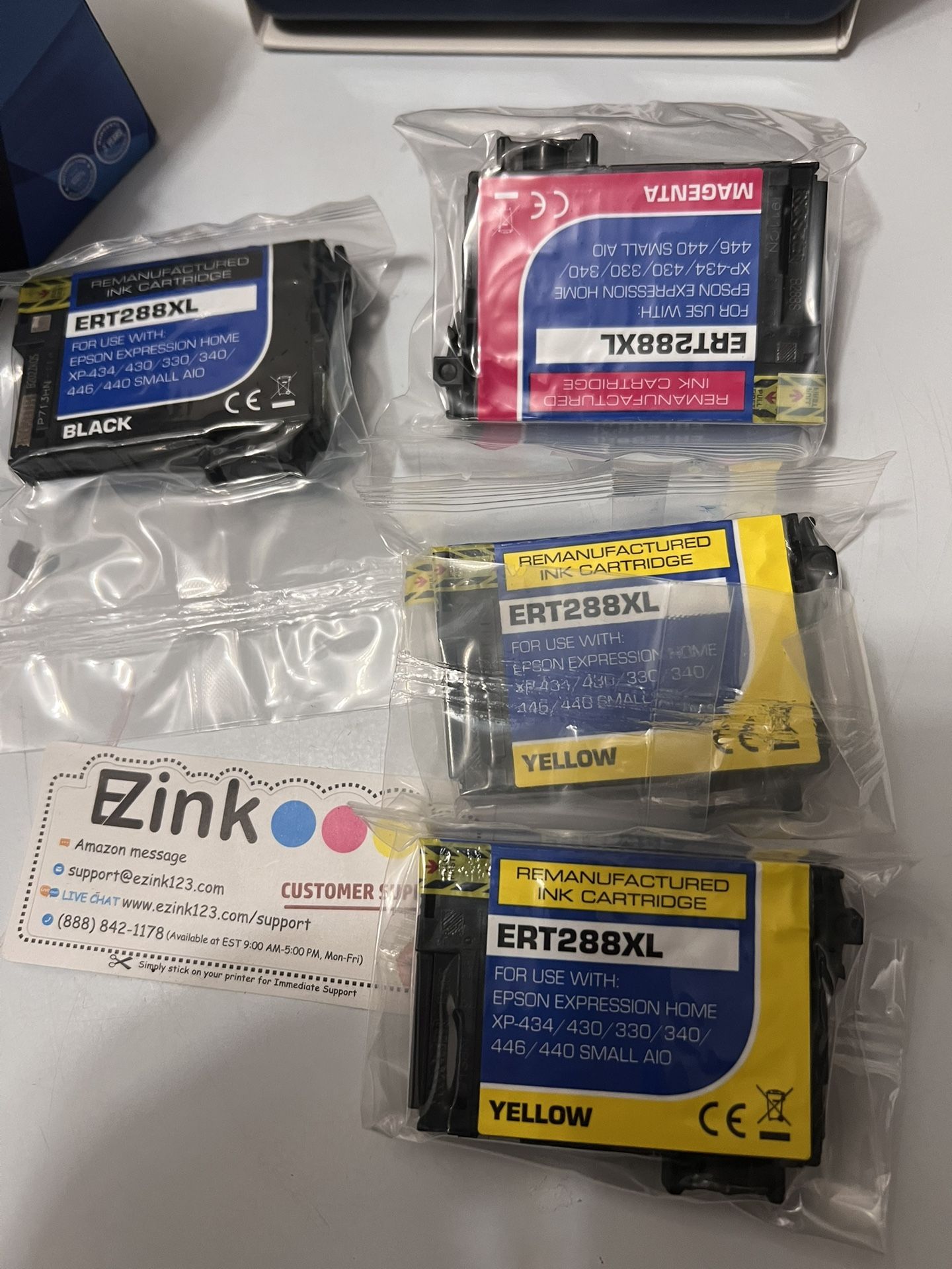 E-Z Ink Remanufactured Ink Cartridge Replacement for Epson 288 288XL High Yield to use with XP-440 XP-446 XP-330 XP-340 XP-430 (2 Black, 1 Cyan, 1 Mag