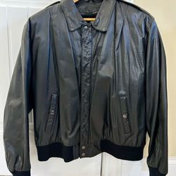 Leather Bomber Style Jacket