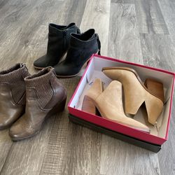 Lot Of Womens High End Ankle Boots - Vince Camuto And Frye 