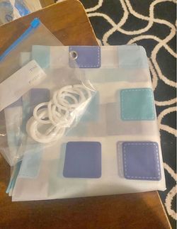 Shower Curtian with hooks 71x71