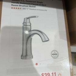 MOEN Wellton 4 in. Centerset Single Handle Bathroom Faucet in Spot Resist Brushed Nickel