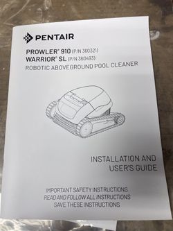 PENTAIR PROWLER 910 POOL SWEEP