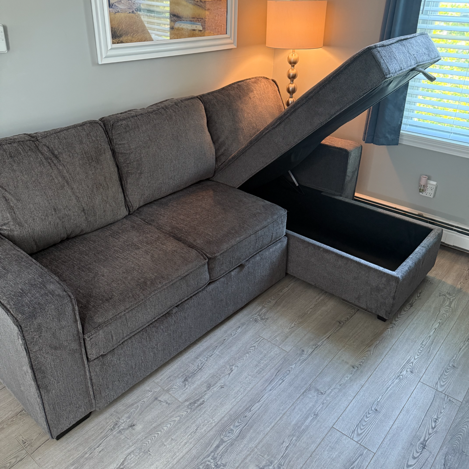 (New) Sleeper Sofa w/Reversible Storage Chaise