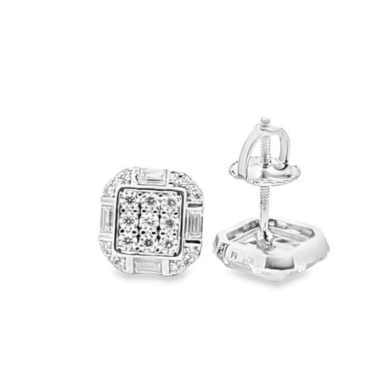 Sterling Silver VVS Moissanite 0.65 CTW Fancy Earring