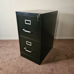 WorkPro 2-Drawer Metal File Cabinet with Lock & Key - Perfect Condition