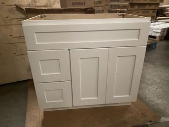 Wholesale Price 36 inch Bathroom solid wood Vanity cabinet with quartz countertop and sink only $359