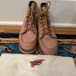 Red Wing Classic Moc Leather Boot Size 5 Dusty Rose