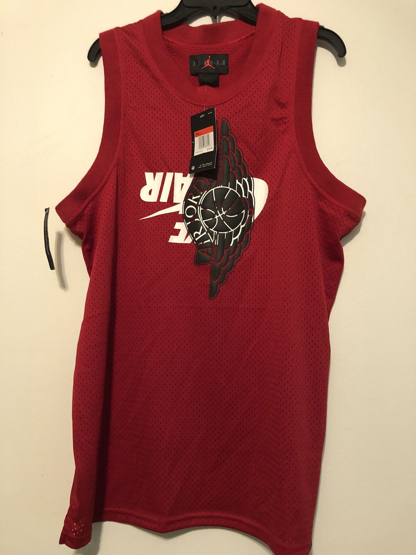 Nike Jordan Air Jumpman Mesh Jersey Wings Bred BQ8479 687 Red Retro Size L