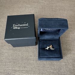 New - Enchanted Disney Belle 1/10 CT. Diamond Rose Ring 