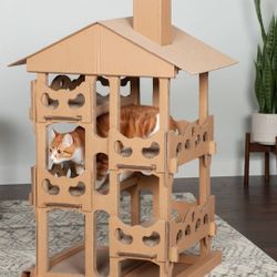 Cat Tree Scratcher Condo Playground Corrugated Large Cat Supplies Toy Toys