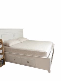 White King BedFrame , ( 2 ) 3 Drawer Night Stand