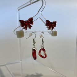 3 Pairs Of Valentine’s Day Themed Handmade Earrings 
