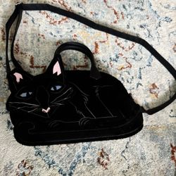Title: Loungefly Black Cat Purse – Limited Edition & Adorable Interior!