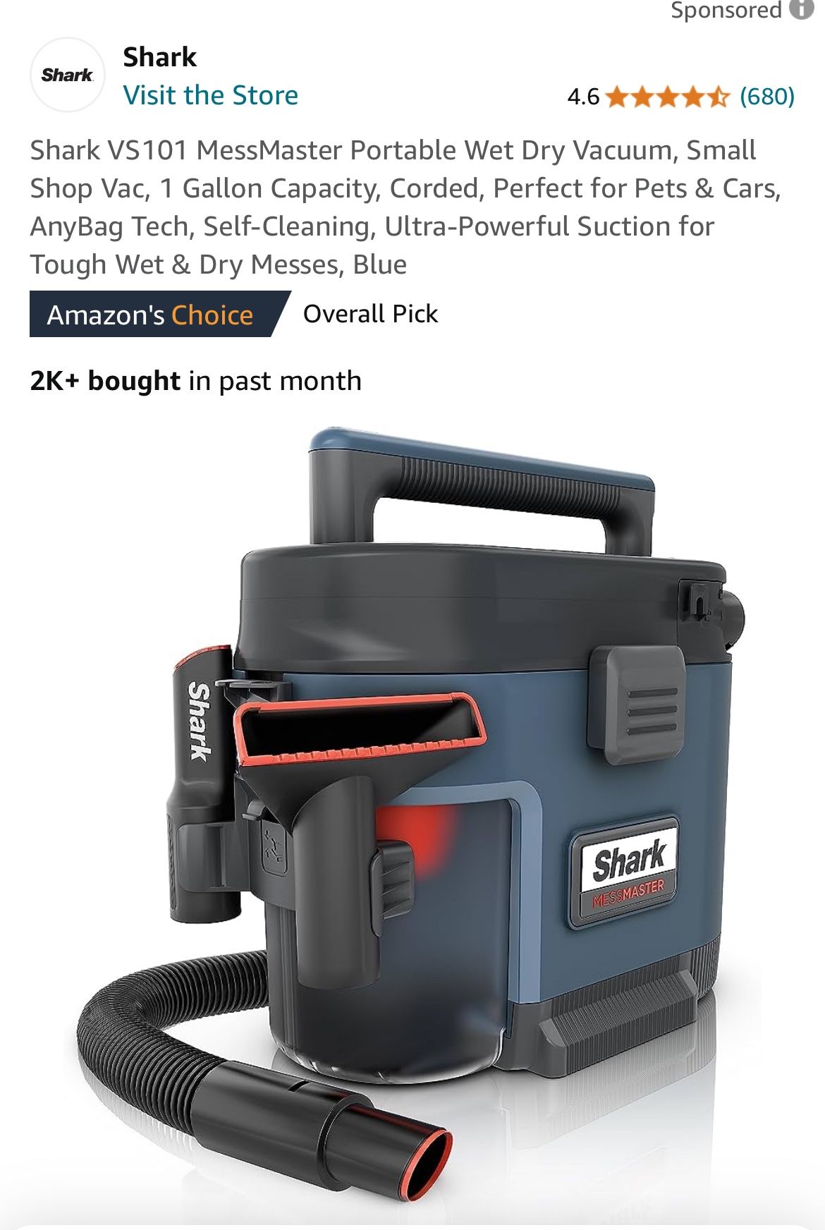 Shark Wet / Dry Vac Brand New in Box Never Used Mint