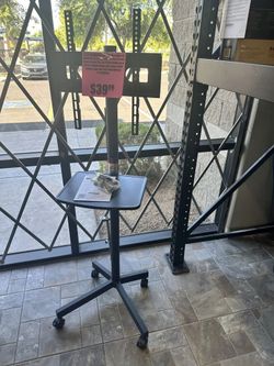 SALES ON ALL TVS!!! FULLY ASSEMBLED MOBILE TV STAND FOR 32-60 INCH LCD LED FLAT/CURVED PANEL SCREEN TVS, TILT TV CART HOLDS UP TO 88LBS PORTABLE STAND