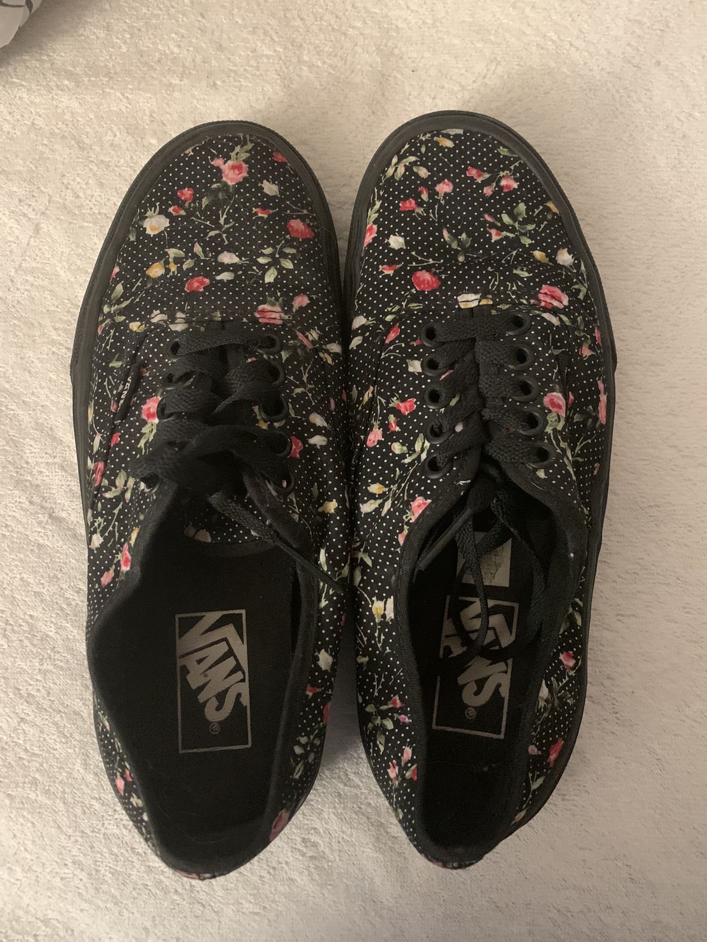 Floral black vans