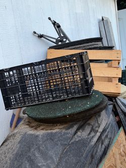 Plastic and Wooden Milk Crates