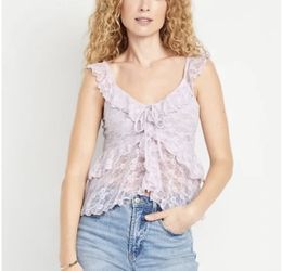 Purple Flutter Sleeve Top