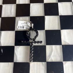 Brumar Ankh Black  Sterling Silver  With Onyx And Diamonds 