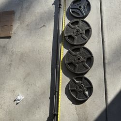 Barbell Bar With Weight Plates  