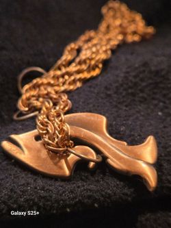 copper fish pendant necklace